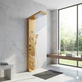 Brushed Nickel Shower Panel Tower with Rainfall & Jets